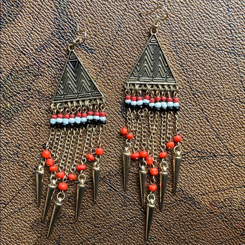 Dangly Aztec earrings
